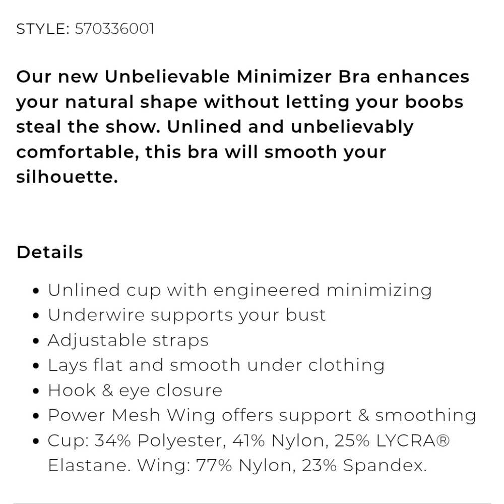 Soma Unbelievable Minimizer Bra 38G - Picture 11 of 11